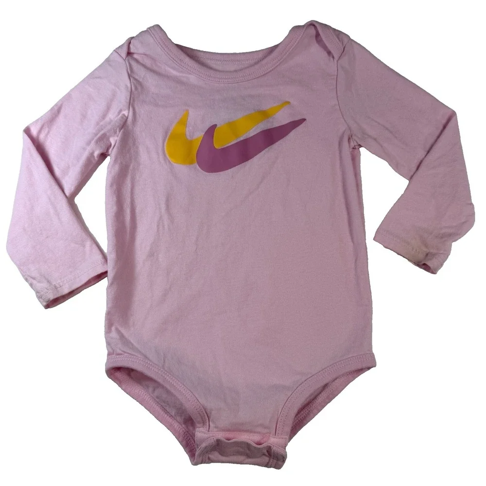 Nike Toddler Girls 2 Piece Outfit Pink Logo‎ Shirt Leggings Set Size 18M